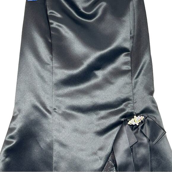 Vintage 80s Jessica McClintock Gunne Sax Black Strapless Mini Dress 7/8 - Picture 3 of 11